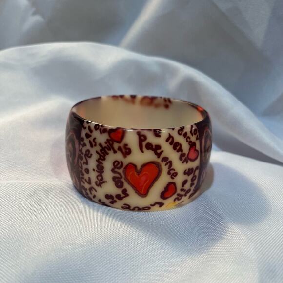 Vintage y2k Grunge Love Letter Lucite Bangle - Picture 3 of 4